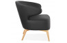 Fauteuil lounge pieds bois naturel - Michel