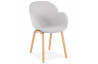 Fauteuil gris en tissu structure bois - Elegans