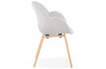 Fauteuil gris en tissu structure bois - Elegans