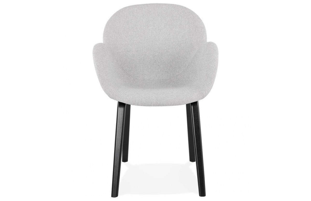 Fauteuil gris pieds noir - Elegans