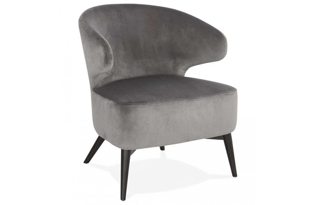 Fauteuil gris piétement noir - Melick