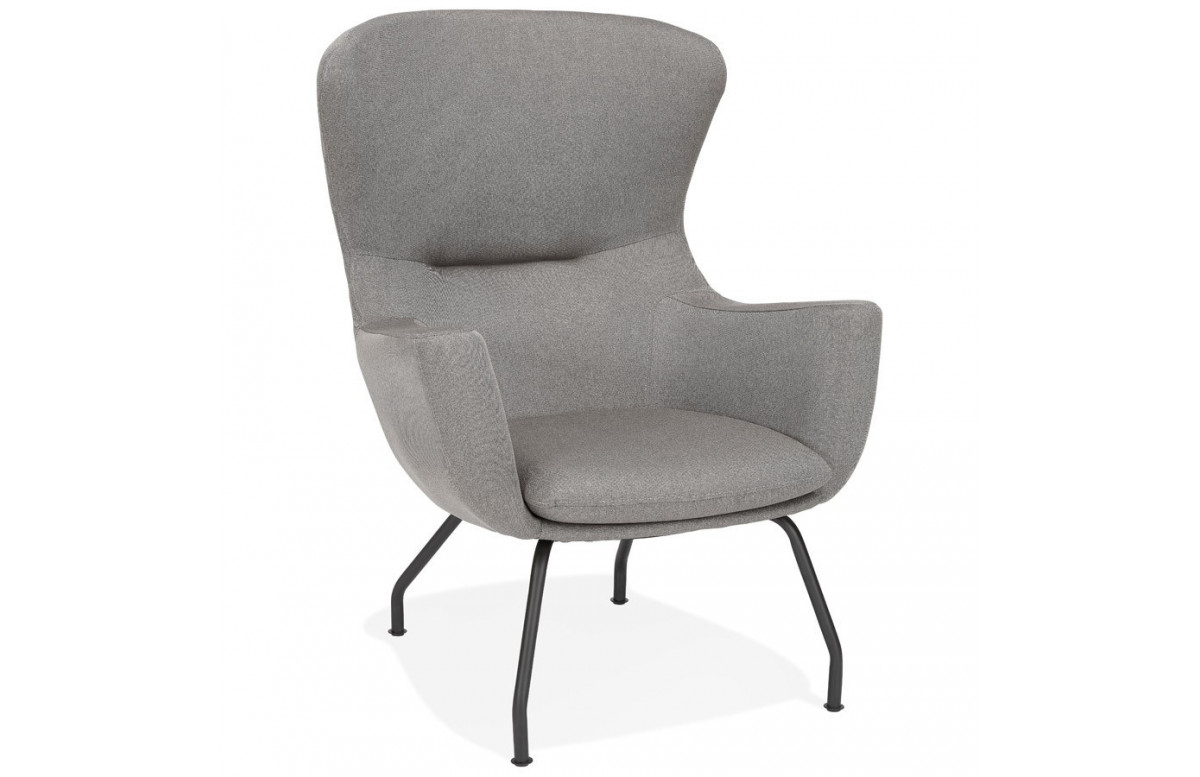 Fauteuil avec coussin amovible gris clair - Korat