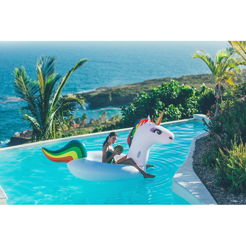 Bouée géante gonflable piscine Bestway LICORNE 590x404cm 6 personnes