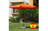 Parasol de jardin haut de gamme 3m droit à manivelle ORANGE Hevea