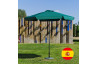 Parasol de jardin haut de gamme 3m droit à manivelle VERT Hevea