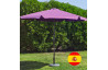 Parasol de jardin haut de gamme 3m droit à manivelle LILA Hevea