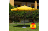 Parasol de jardin haut de gamme 3m droit à manivelle JAUNE Hevea