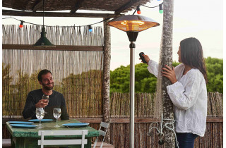 Parasol chauffant extérieur électrique rétractable Milan gris Favex
