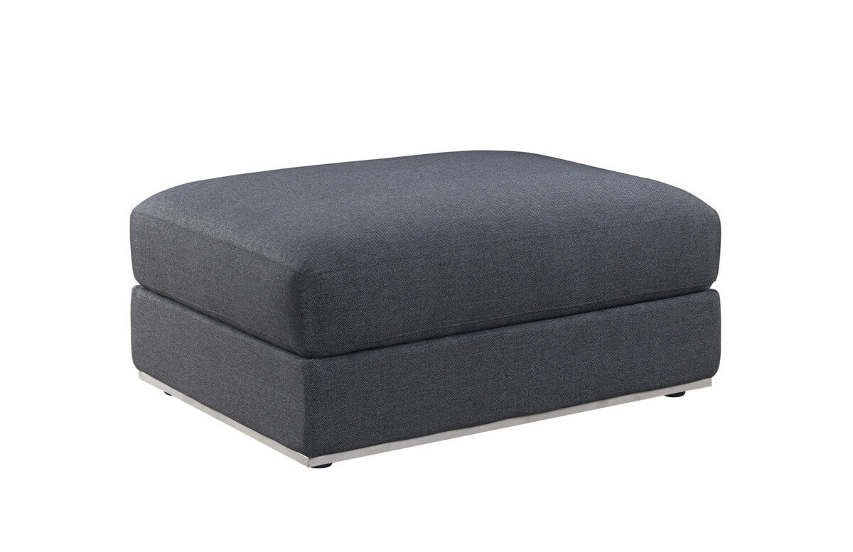 Pouf en tissu gris anthracite DELORM