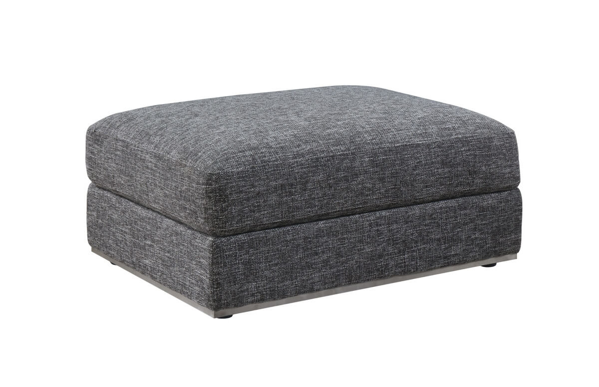 Pouf en tissu gris DELORM