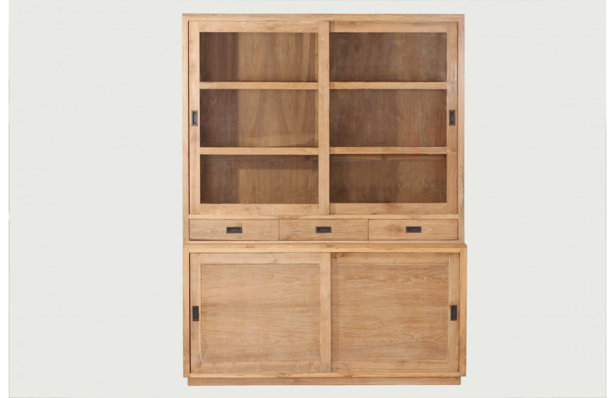 Vaisselier teck naturel blanchi DELORM