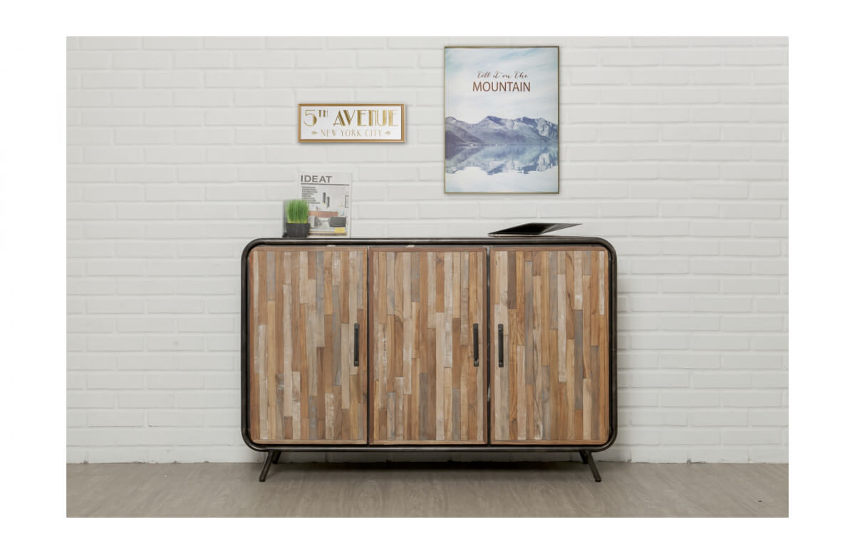 Buffet en bois brut recyclé DELORM
