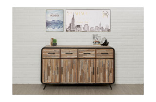Buffet en bois brut recyclé DELORM