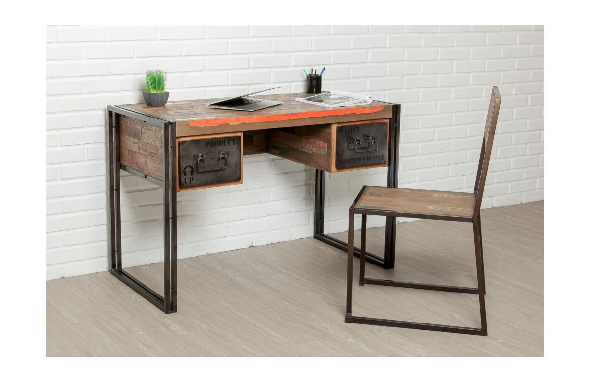 Bureau en bois brut DELORM