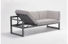 Salon de jardin d'angle design bas gris anthracite 5 personnes DELORM