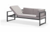 Salon de jardin d'angle design bas gris anthracite 5 personnes DELORM