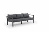 Salon de jardin d'angle design bas gris anthracite 10 personnes DELORM