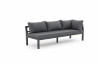 Salon de jardin d'angle design bas gris anthracite 10 personnes DELORM