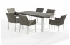 Ensemble table et chaises de jardin gris 6 personnes DELORM