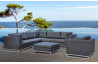 Salon de jardin design bas gris foncé 7 personnes DELORM