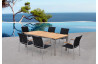 Ensemble table et chaises de jardin en teck 6 personnes DELORM