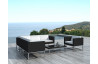 Salon de jardin design bas noir 6 personnes DELORM