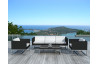 Salon de jardin design bas noir 5 personnes DELORM