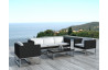 Salon de jardin design bas noir 5 personnes DELORM