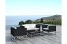 Salon de jardin design bas noir 4 personnes DELORM