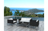 Salon de jardin design bas noir 4 personnes DELORM