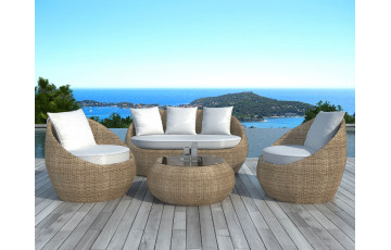Salon de jardin design bas 4 personnes DELORM