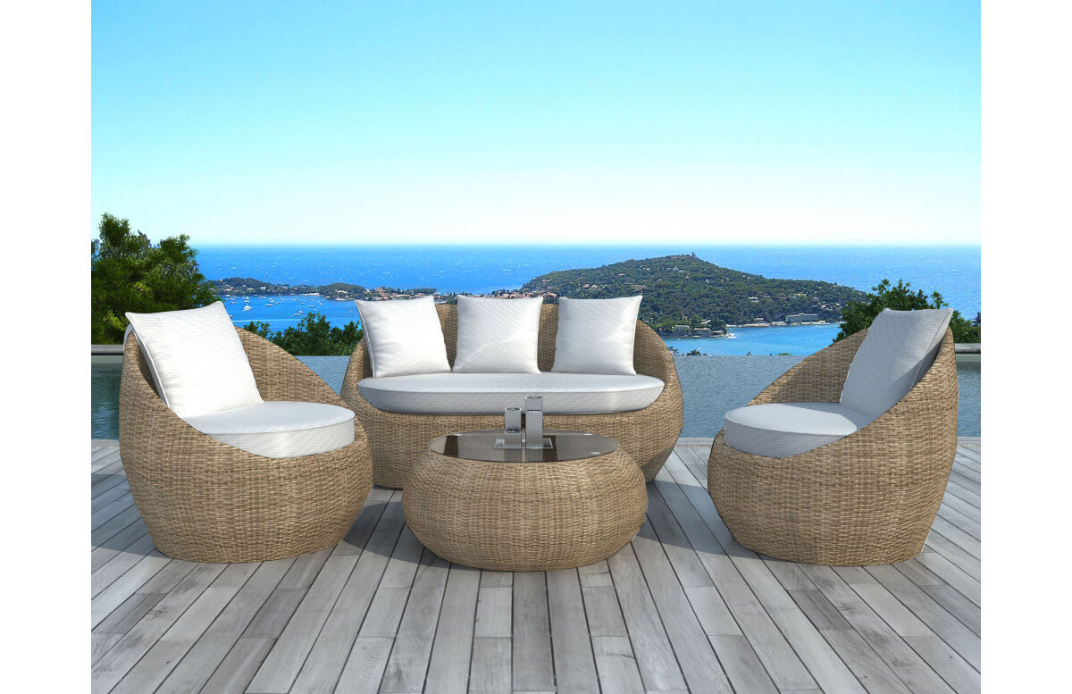 Salon de jardin design bas 4 personnes DELORM Salon de jardin design bas 4 personnes DELORM