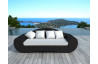 Salon de jardin design bas noir 3 personnes DELORM