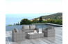 Salon de jardin design bas gris 4 personnes DELORM