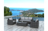 Salon de jardin design bas gris foncé 5 personnes DELORM