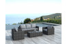 Salon de jardin design bas gris foncé 5 personnes DELORM