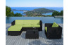 Salon de jardin design bas noir 5 personnes DELORM