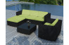 Salon de jardin design bas noir 5 personnes DELORM