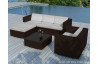 Salon de jardin design bas chocolat 5 personnes DELORM