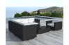 Salon de jardin design bas noir 6 personnes DELORM