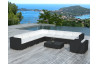 Salon de jardin design bas noir 10 personnes DELORM