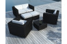 Salon de jardin design bas noir 6 personnes DELORM