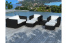 Salon de jardin design bas noir 6 personnes DELORM