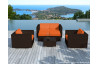 Salon de jardin design bas chocolat 6 personnes DELORM