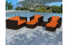 Salon de jardin design bas chocolat 6 personnes DELORM