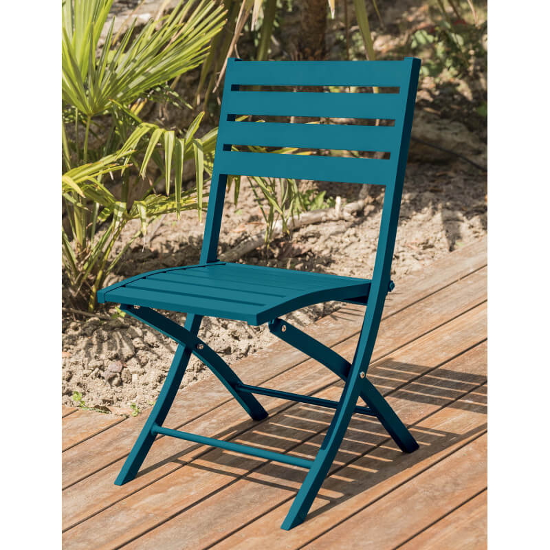 Chaise salon de jardin pliante en aluminium MARIUS