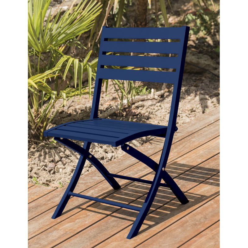 Chaise salon de jardin pliante en aluminium MARIUS