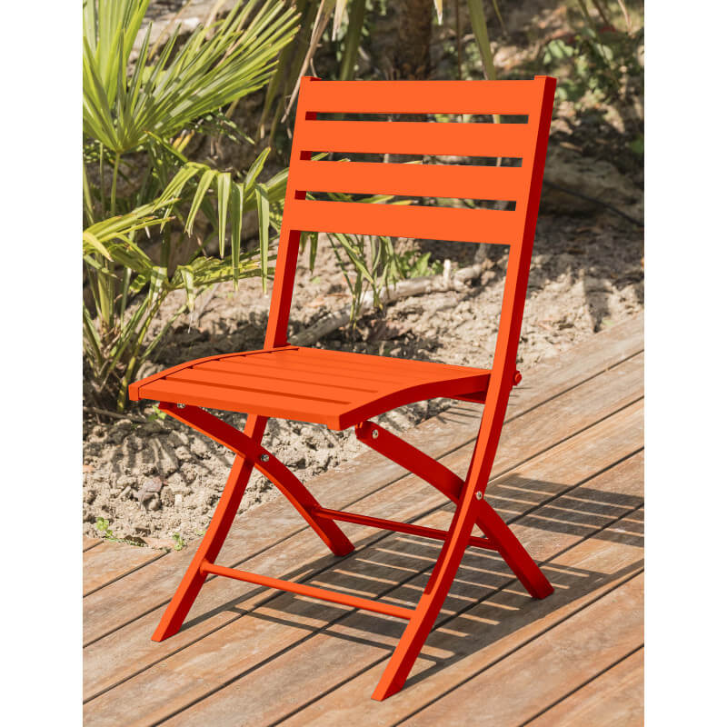 Chaise salon de jardin pliante en aluminium MARIUS