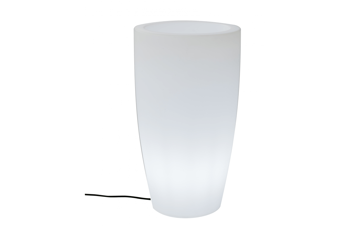 Pot de fleur lumineux d'extérieur filaire bambú 90 blanc NEWGARDEN