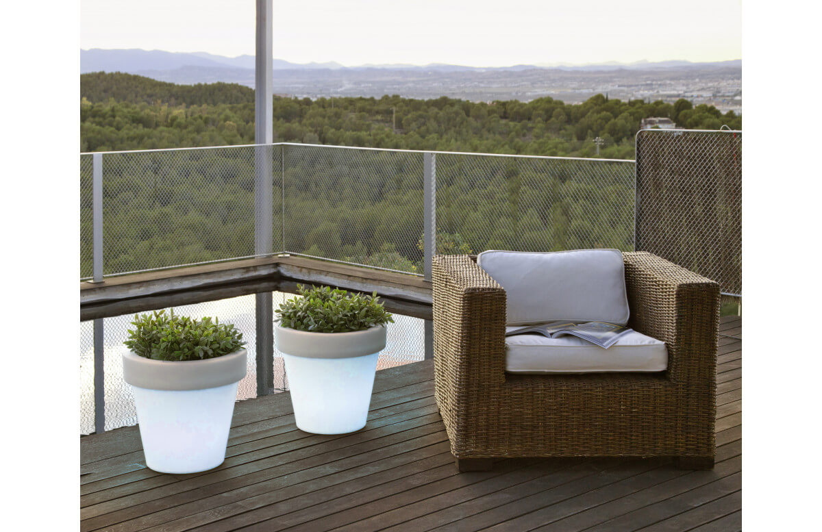 Pot de fleur lumineux d'extérieur filaire magnolia 60 blanc NEWGARDEN Pot de fleur lumineux d'extérieur filaire magnolia 60 blanc NEWGARDEN